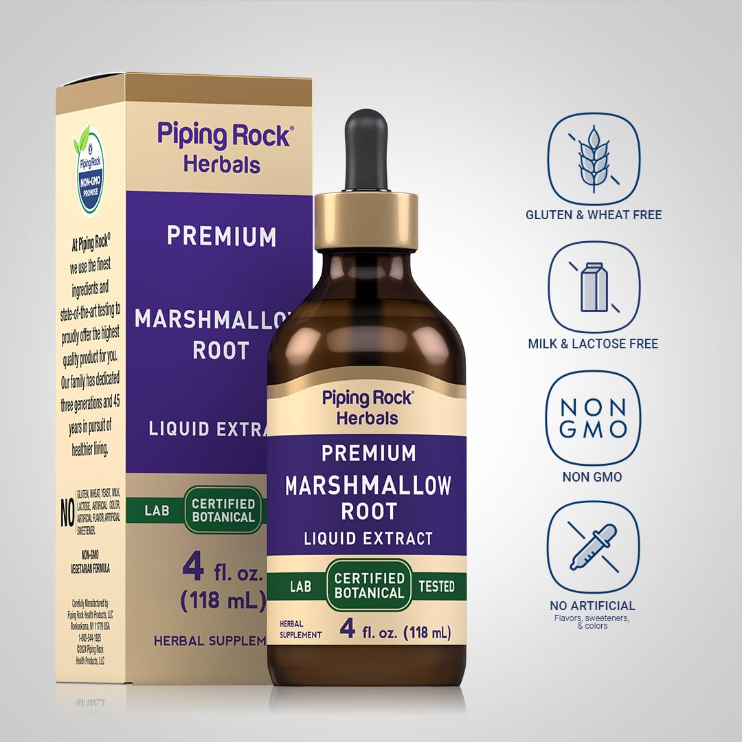 Piping Rock Marshmallow Root Liquid Extract 265g label close-up