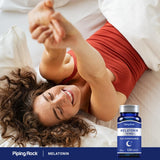 Piping Rock Melatonin 10 mg with Ashwagandha capsule in hand