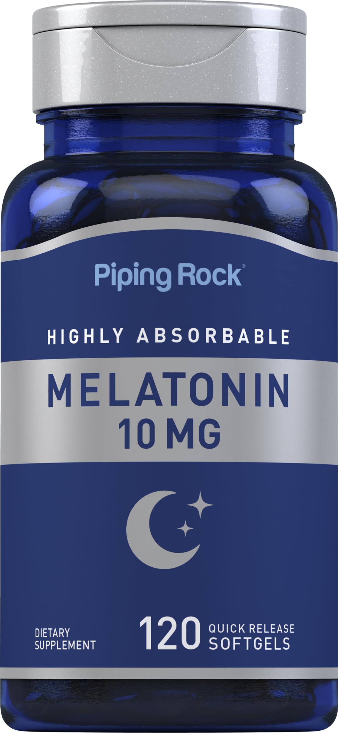 Piping Rock Melatonin 10mg Softgel Capsules front view
