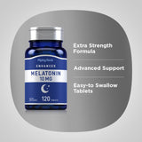 Piping Rock Melatonin 10mg Tablets in a hand for size reference