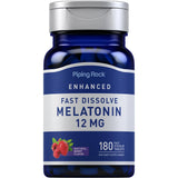 Piping Rock Melatonin 12 mg Fast Dissolve Tablets 180 Count front view