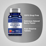 Piping Rock Melatonin 3mg fast dissolve tablets close-up