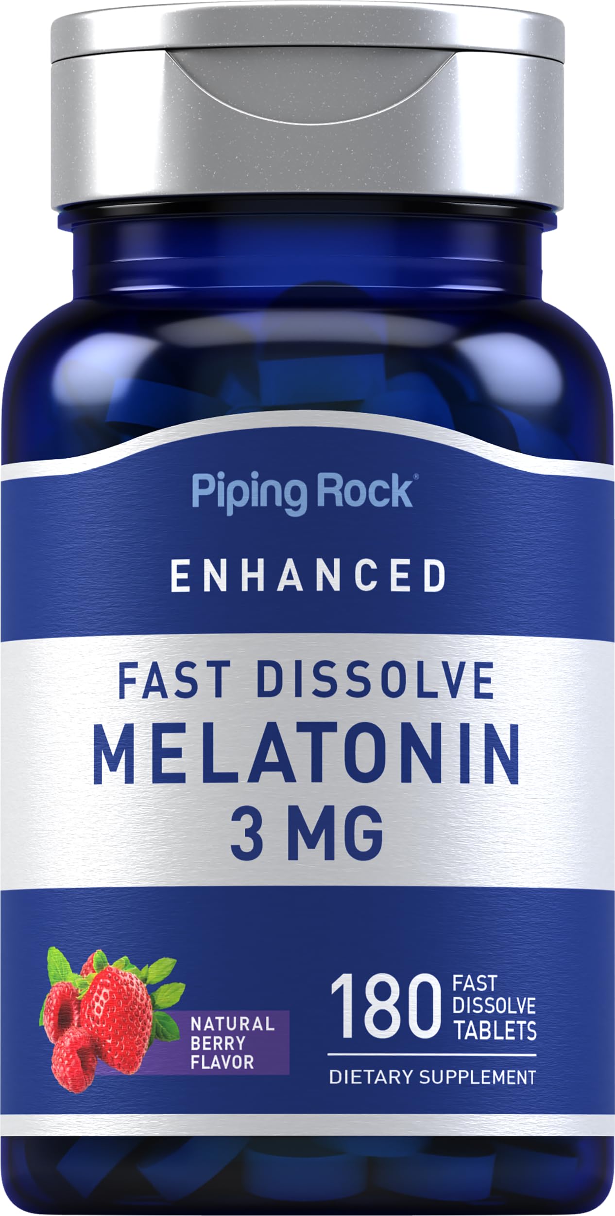 Piping Rock Melatonin 3mg fast dissolve tablets front view