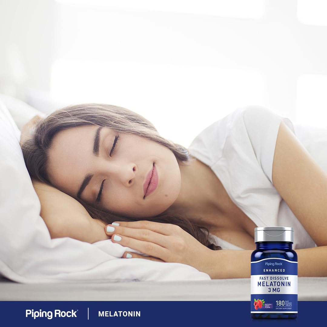 Piping Rock Melatonin 3mg fast dissolve tablets with berries
