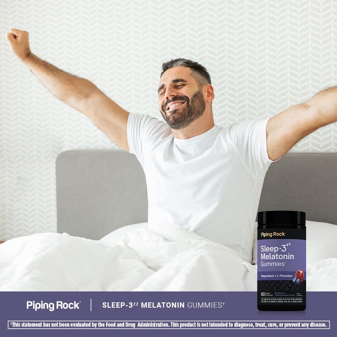 Piping Rock Melatonin 3mg Gummies nutritional information on packaging