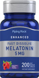 Piping Rock Melatonin 5mg fast dissolve tablets front view