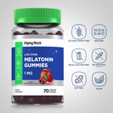 Piping Rock Melatonin Gummies 1 mg Cherry Pomegranate close-up of gummies