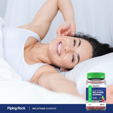 Piping Rock Melatonin Gummies 12mg on a wooden table
