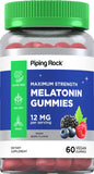 Piping Rock Melatonin Gummies 12mg red berry flavour front view