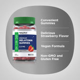 Piping Rock Melatonin Gummies 60 Count Strawberry gummies in a bowl