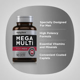 Piping Rock Men's High Potency Vitamin & Mineral Supplement caplet close-up