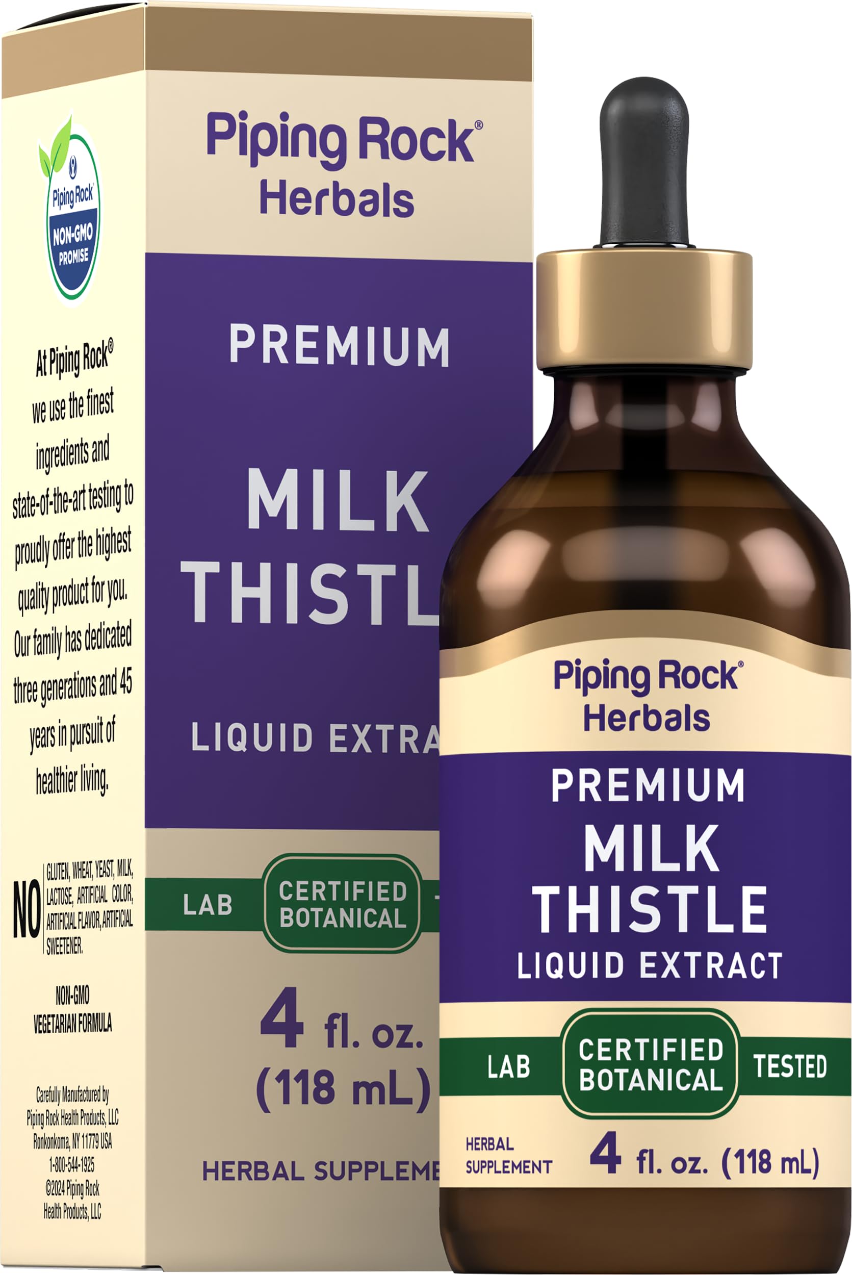 Piping Rock Milk Thistle Concentrated Liquid Extract 270g front view