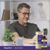 Piping Rock Milk Thistle Concentrated Liquid Extract 270g on a wooden table