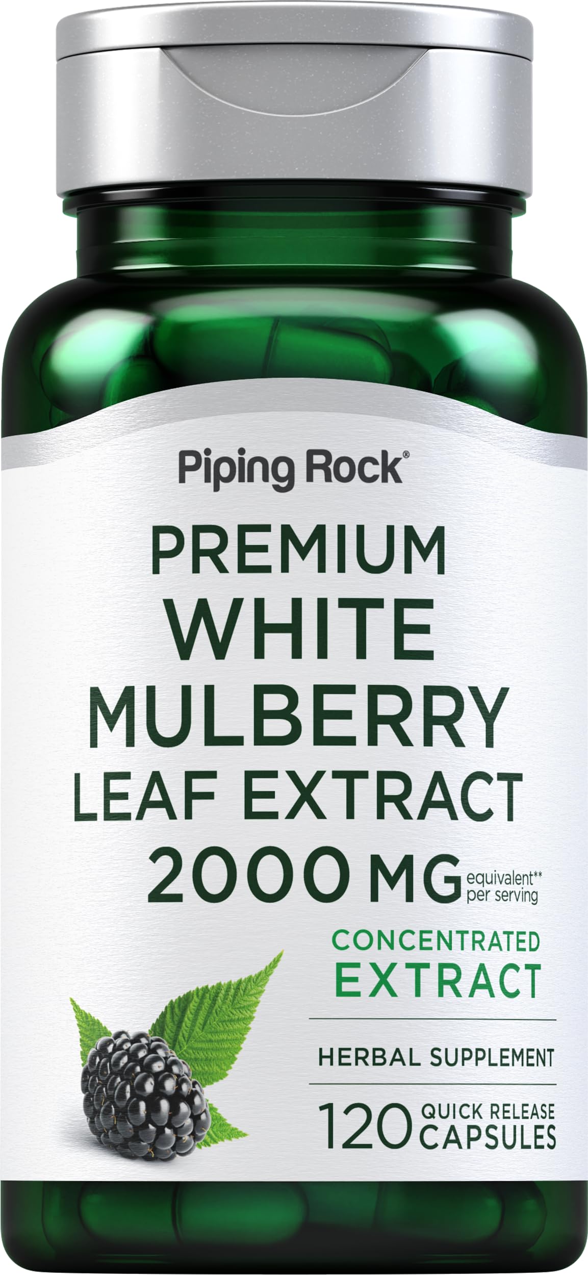 Piping Rock Mulberry Leaf Extract 500mg front view of packaging