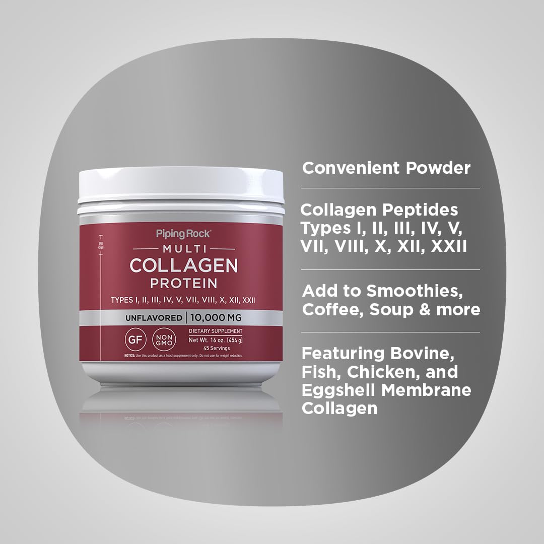 Piping Rock Multi Collagen Powder 549g scoop