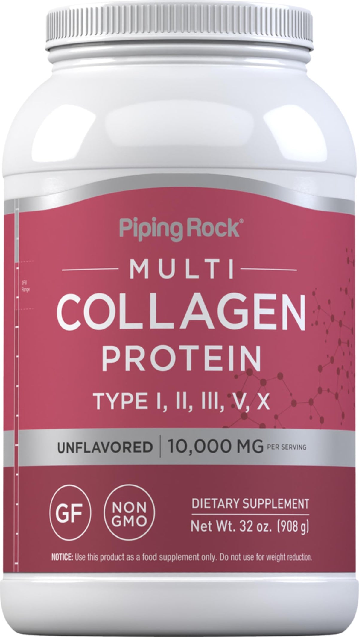 Piping Rock Multi Collagen Protein Powder 907g front view