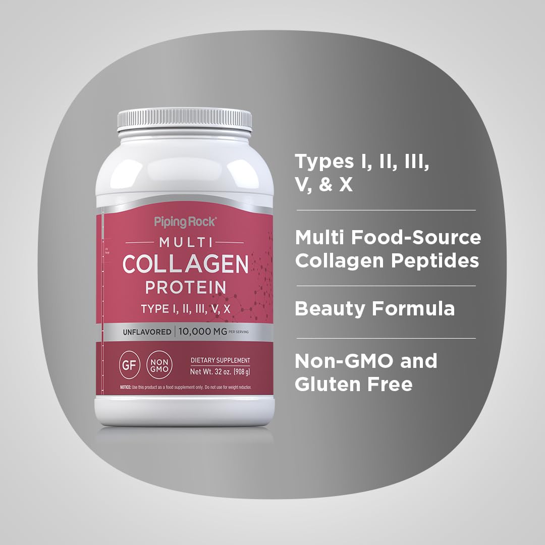 Piping Rock Multi Collagen Protein Powder 907g mixed in a smoothie