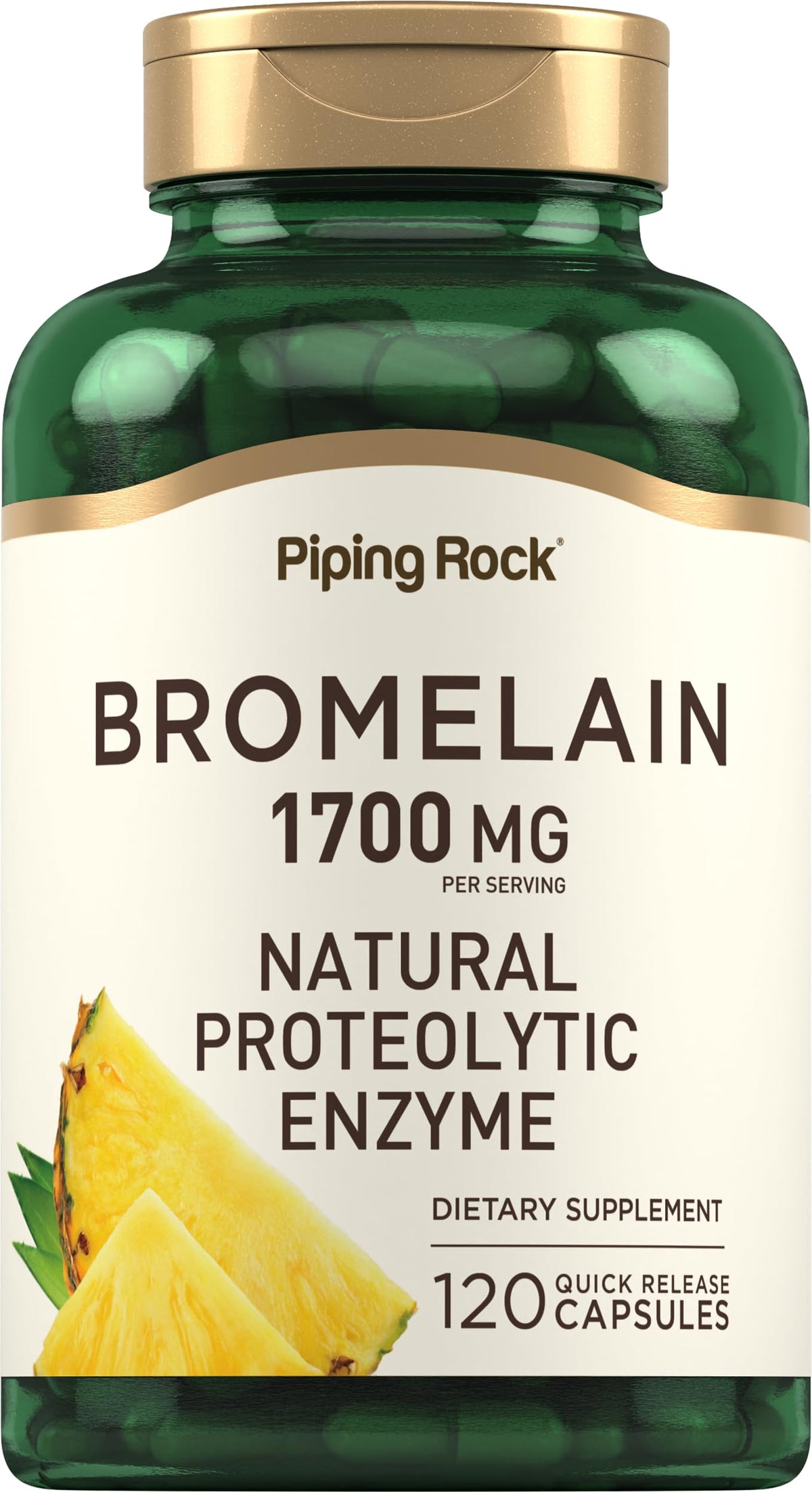 Piping Rock Multi-Enzymes 1700 mg Pineapple Enzyme front view