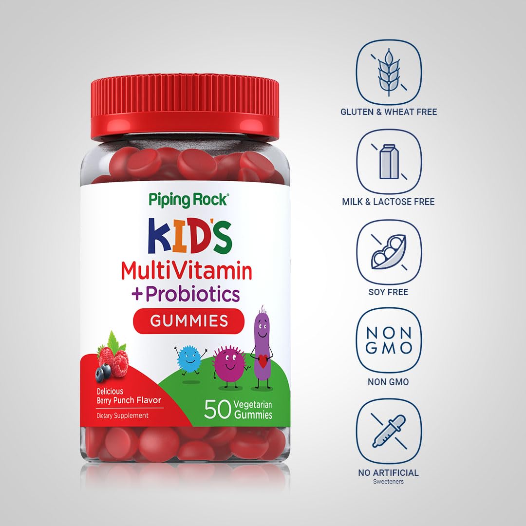Piping Rock Multivitamins packaging with essential vitamins listed