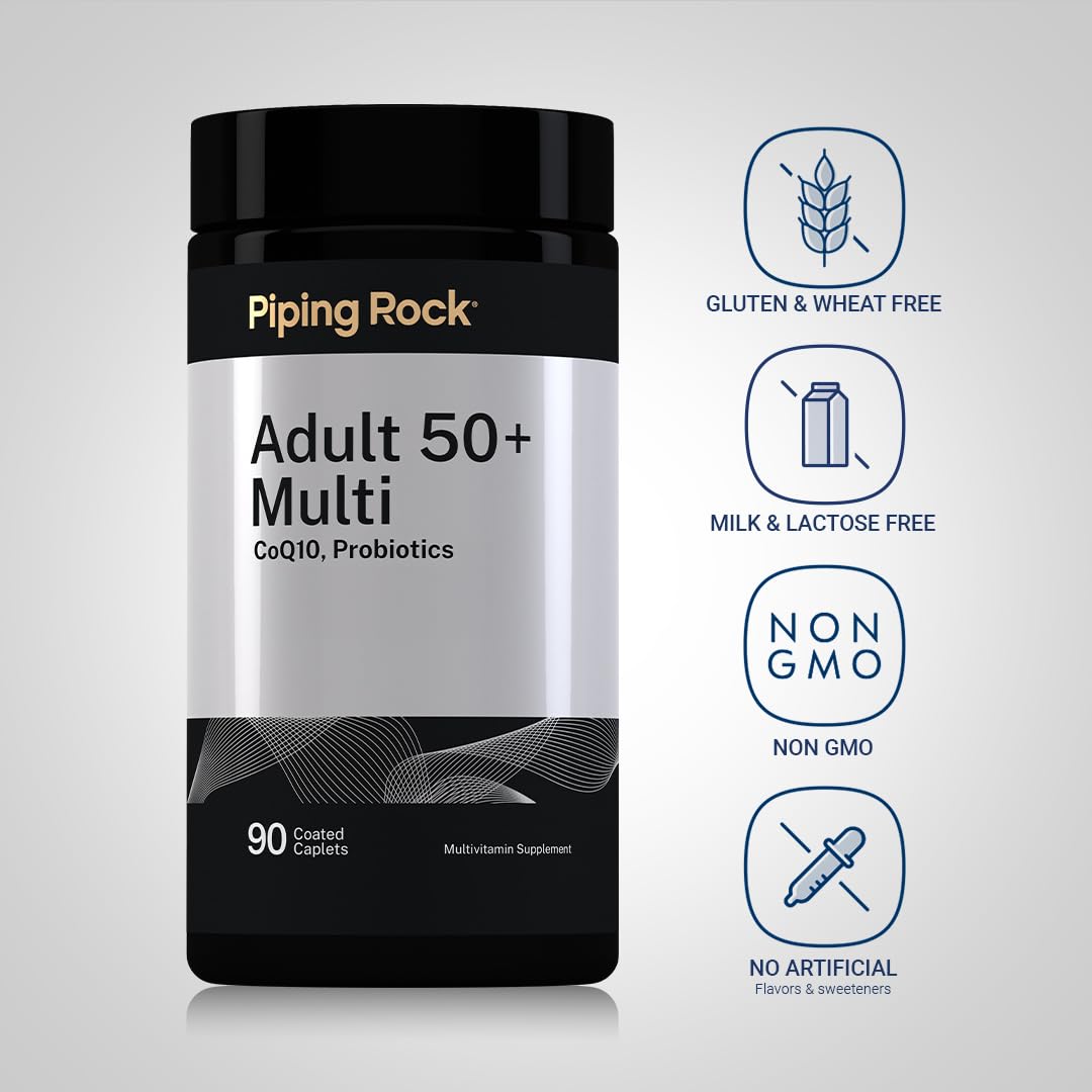 Piping Rock Multivitamins showing the side of the bottle