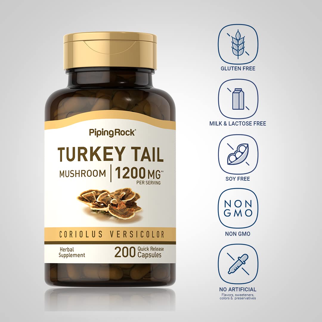 Piping Rock Mushroom Supplement 110g back view with ingredient list