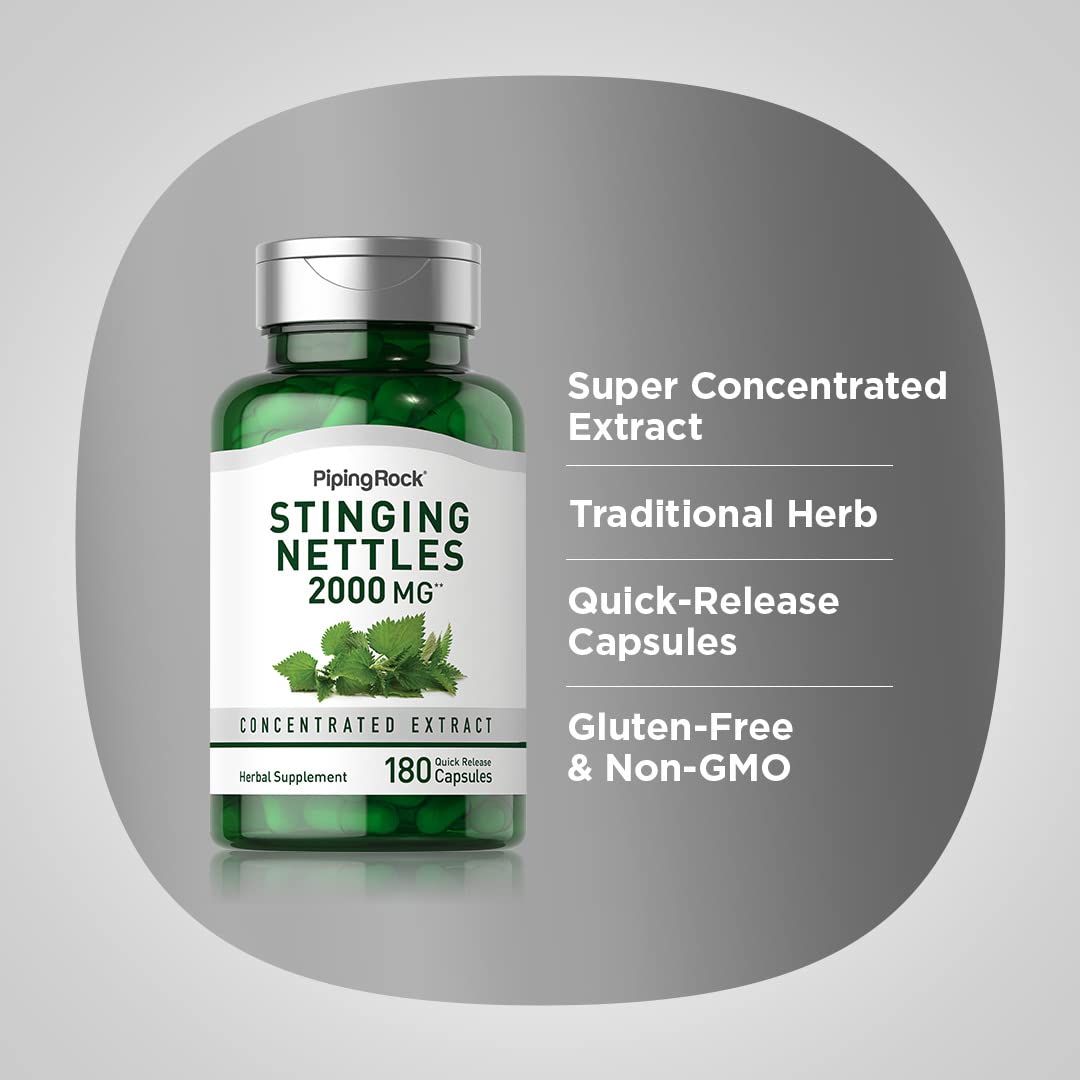 Piping Rock Nettle Super Concentrated Extract capsules close-up