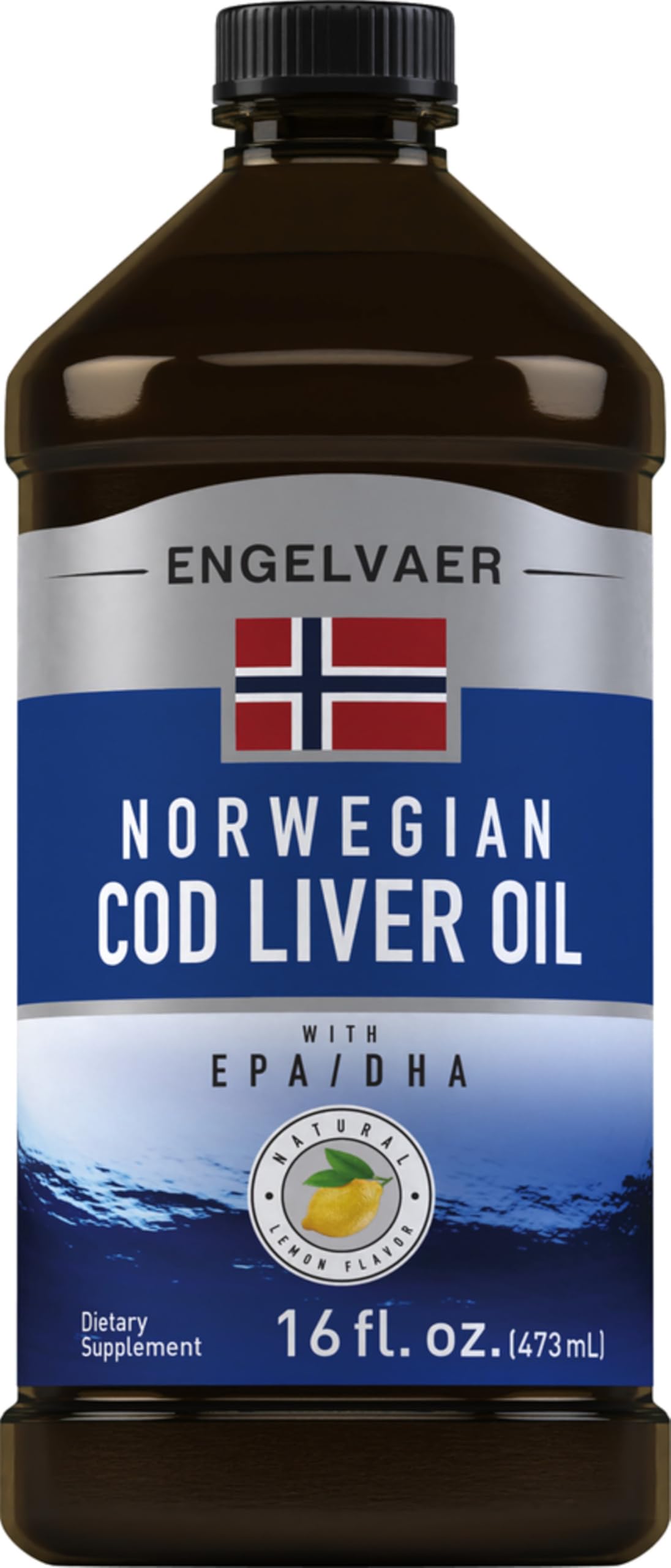 Piping Rock Norwegian Cod Liver Oil 480g front view