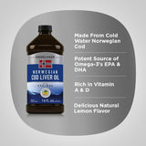 Piping Rock Norwegian Cod Liver Oil 480g packaging details