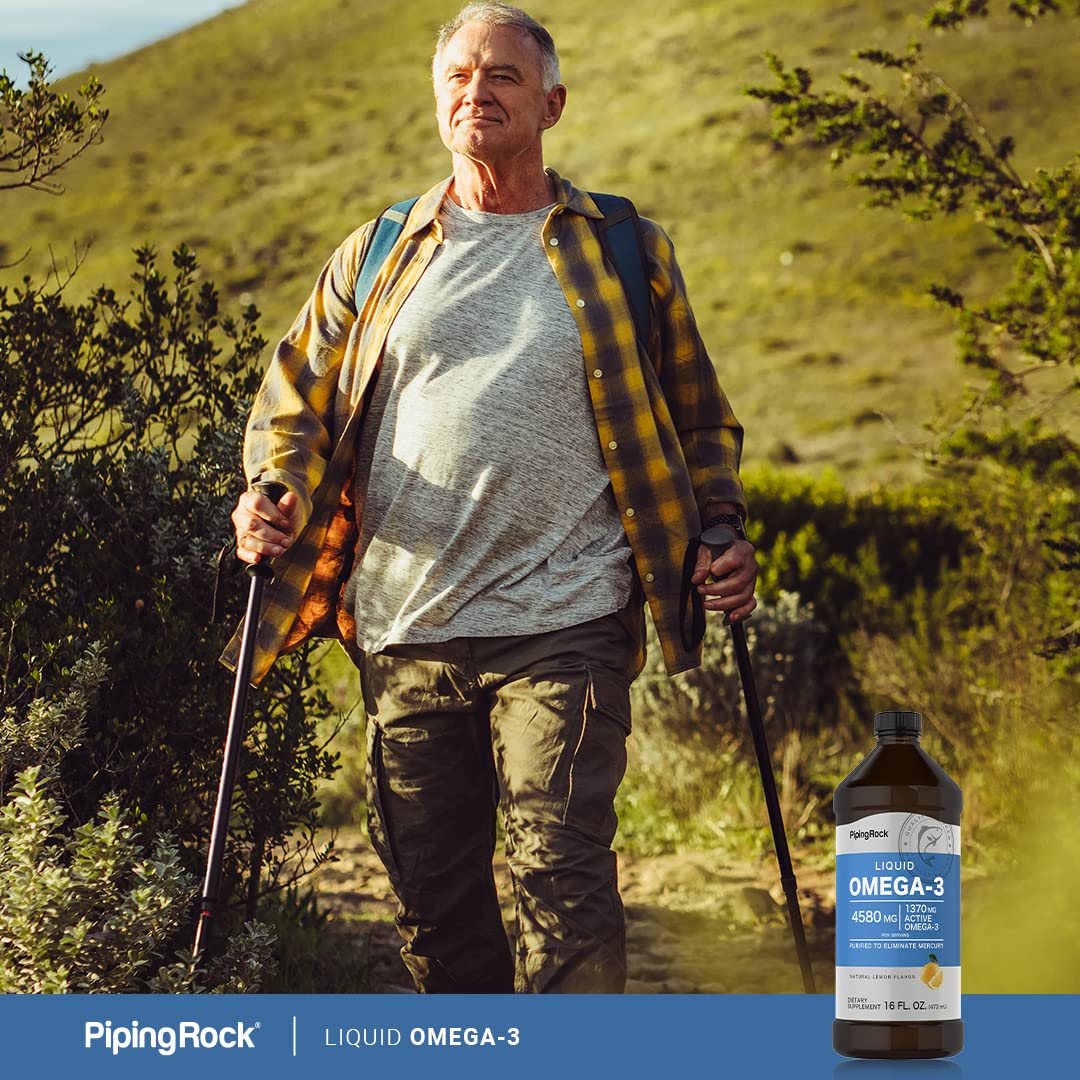 Piping Rock Omega-3 Fish Oil 481g liquid with ingredients list