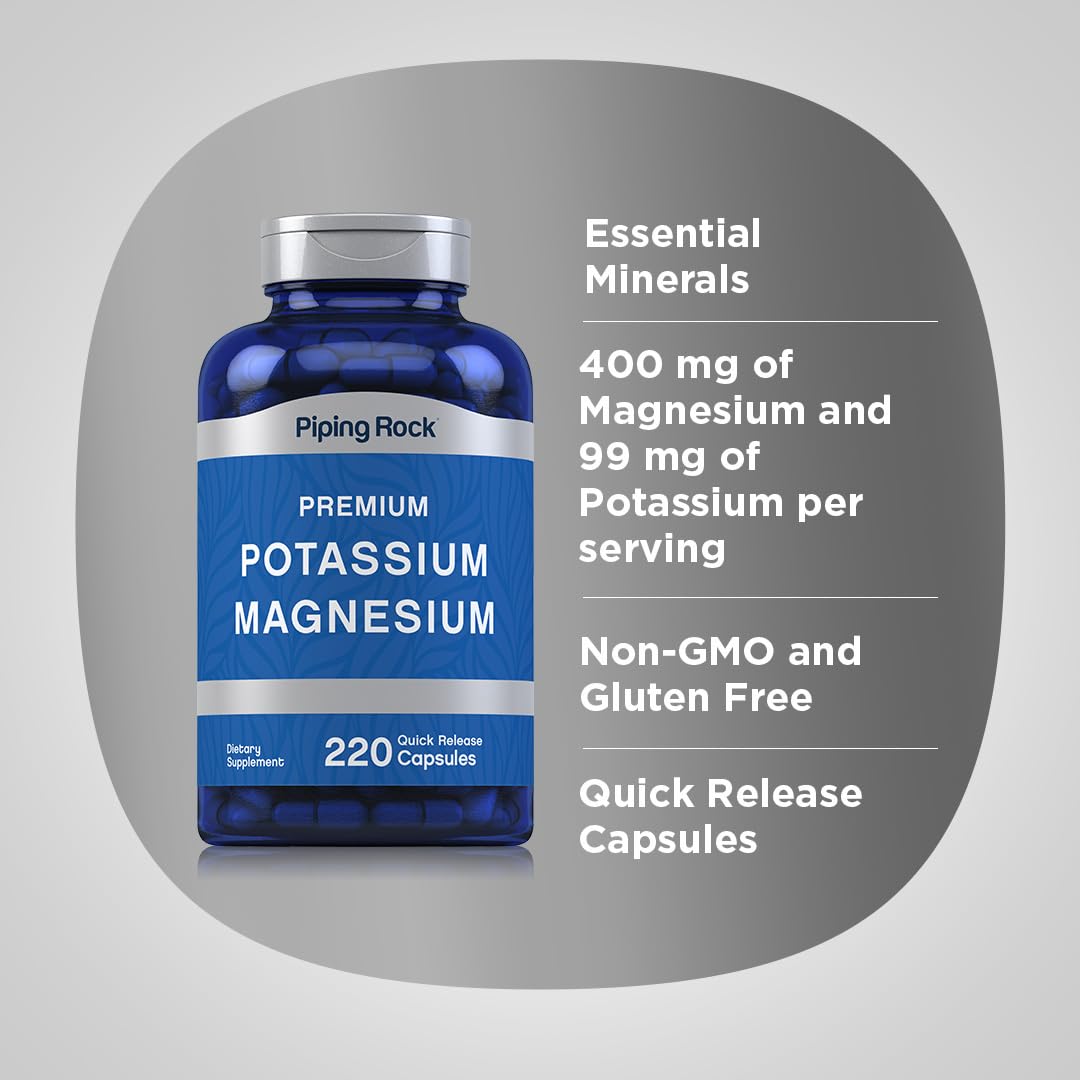 Piping Rock Potassium and Magnesium Capsules label details