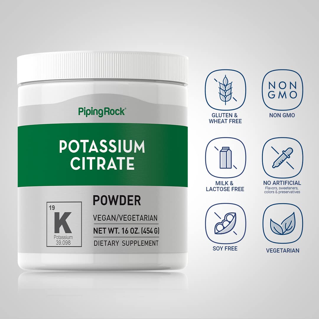 Piping Rock Potassium Powder 454g side view