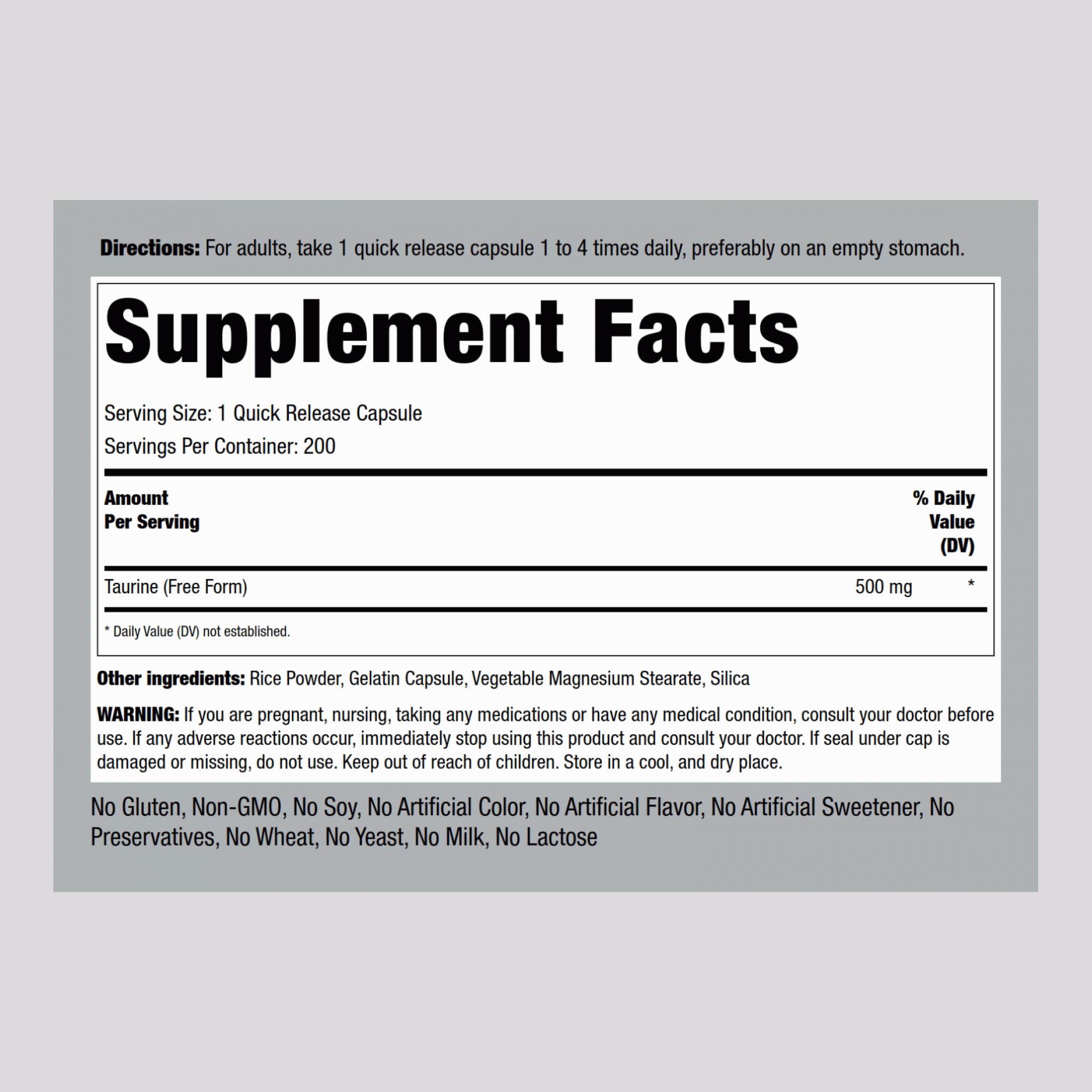 Piping Rock Potent Amino Acid capsules side view