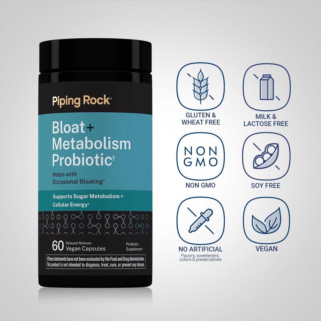 Piping Rock Probiotic Capsules 50g side view