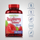 Piping Rock Raspberry Ketones 500 mg supplement back view
