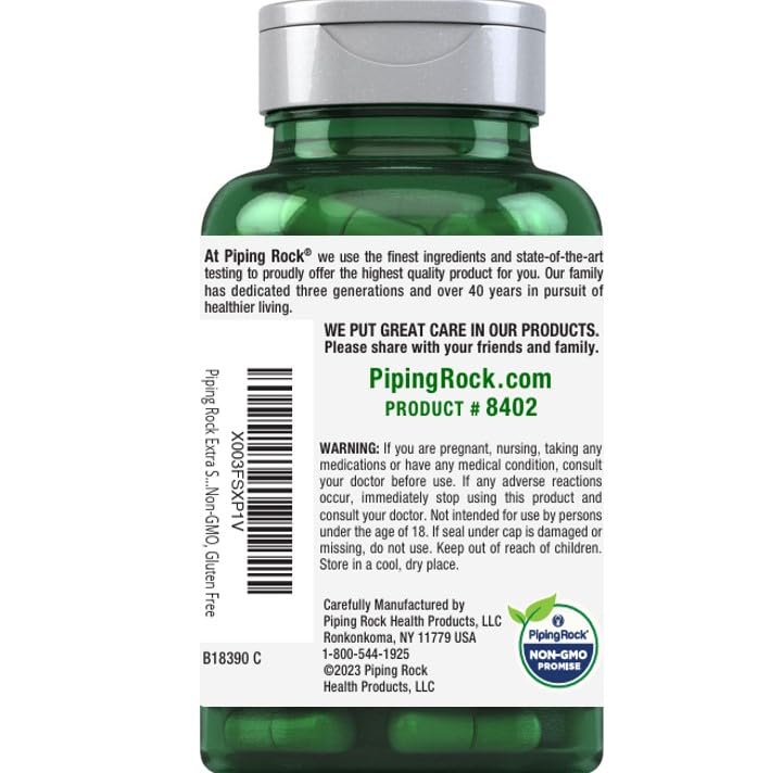 Piping Rock Saw Palmetto Concentrated Extract displayed with other supplements