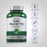 Piping Rock Saw Palmetto Extract capsules on a wooden table