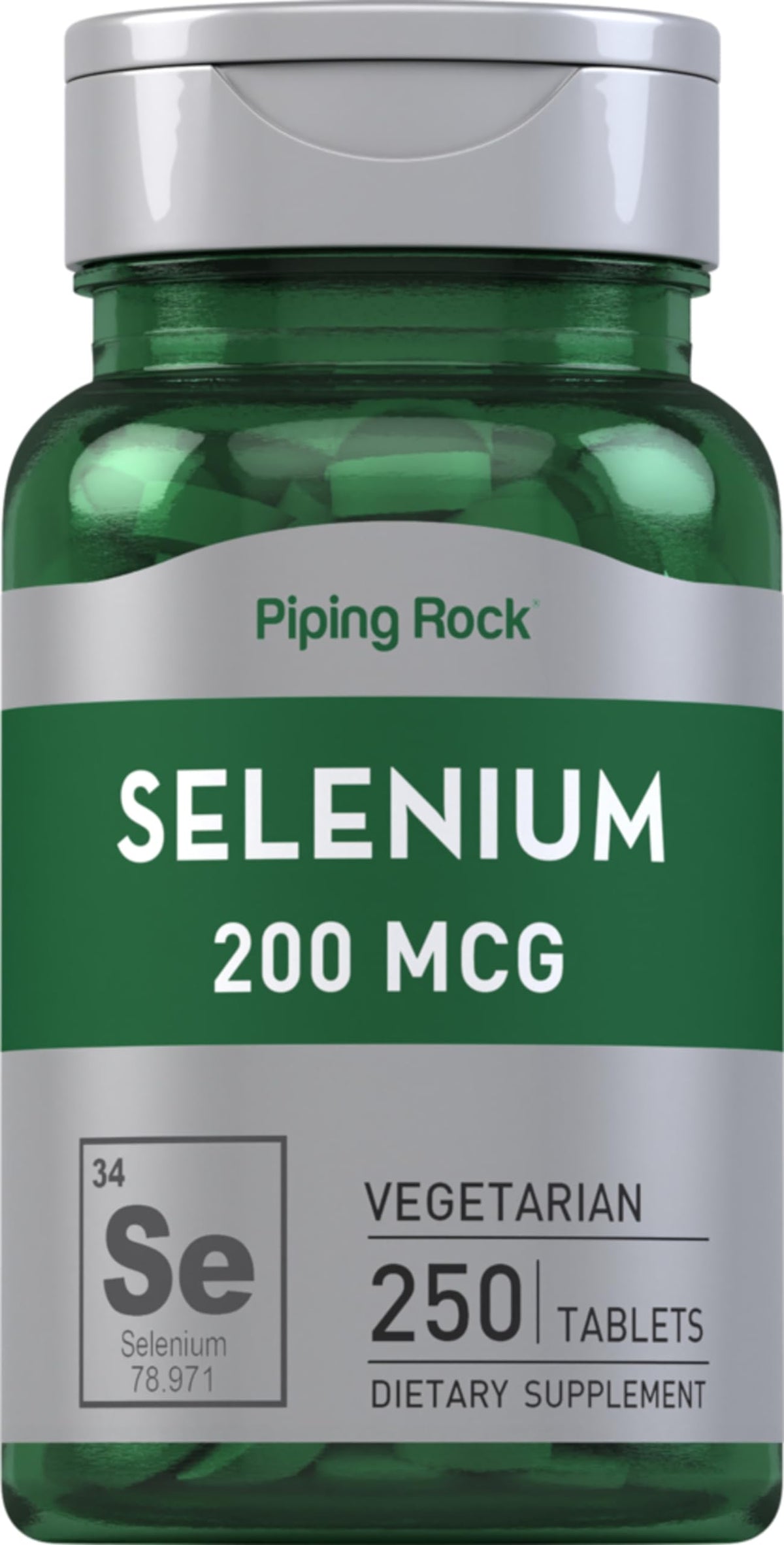 Piping Rock Selenium 100g tablets front view