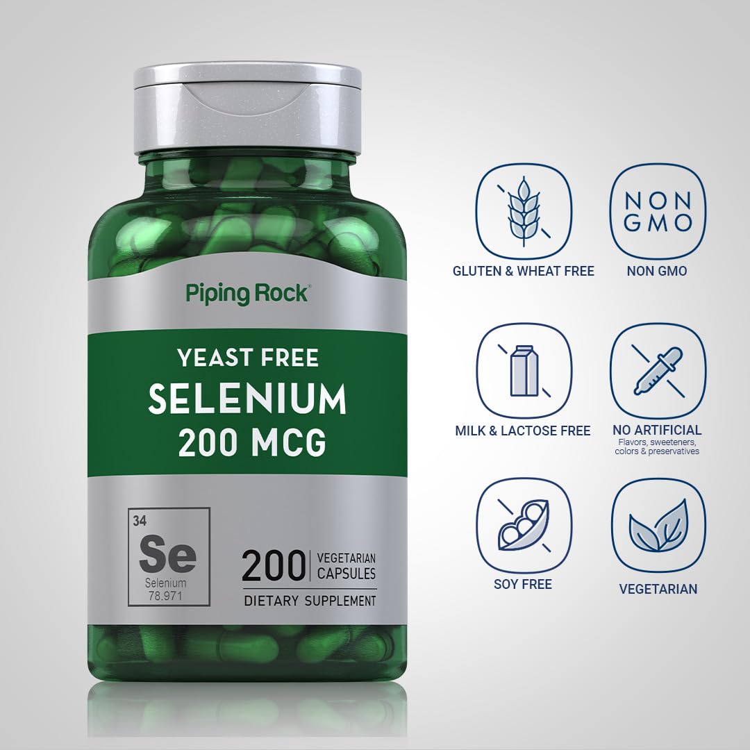 Piping Rock Selenium 200mcg 109g back view