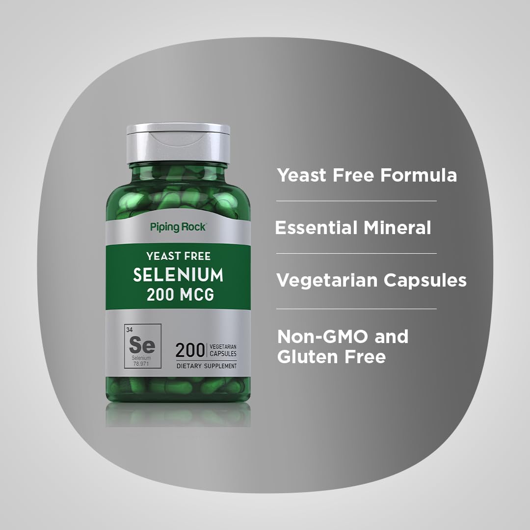 Piping Rock Selenium 200mcg 109g capsule close-up