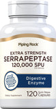 Piping Rock Serratiopeptidase 120000 SPU capsules front view