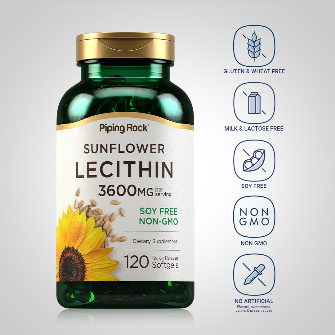 Piping Rock Sunflower Lecithin packaging dimensions