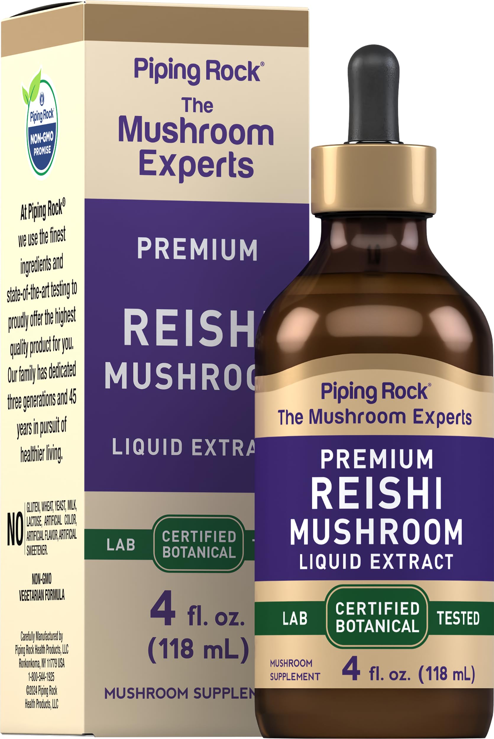 Piping Rock Super Concentrated Mushroom Liquid Supplement front view