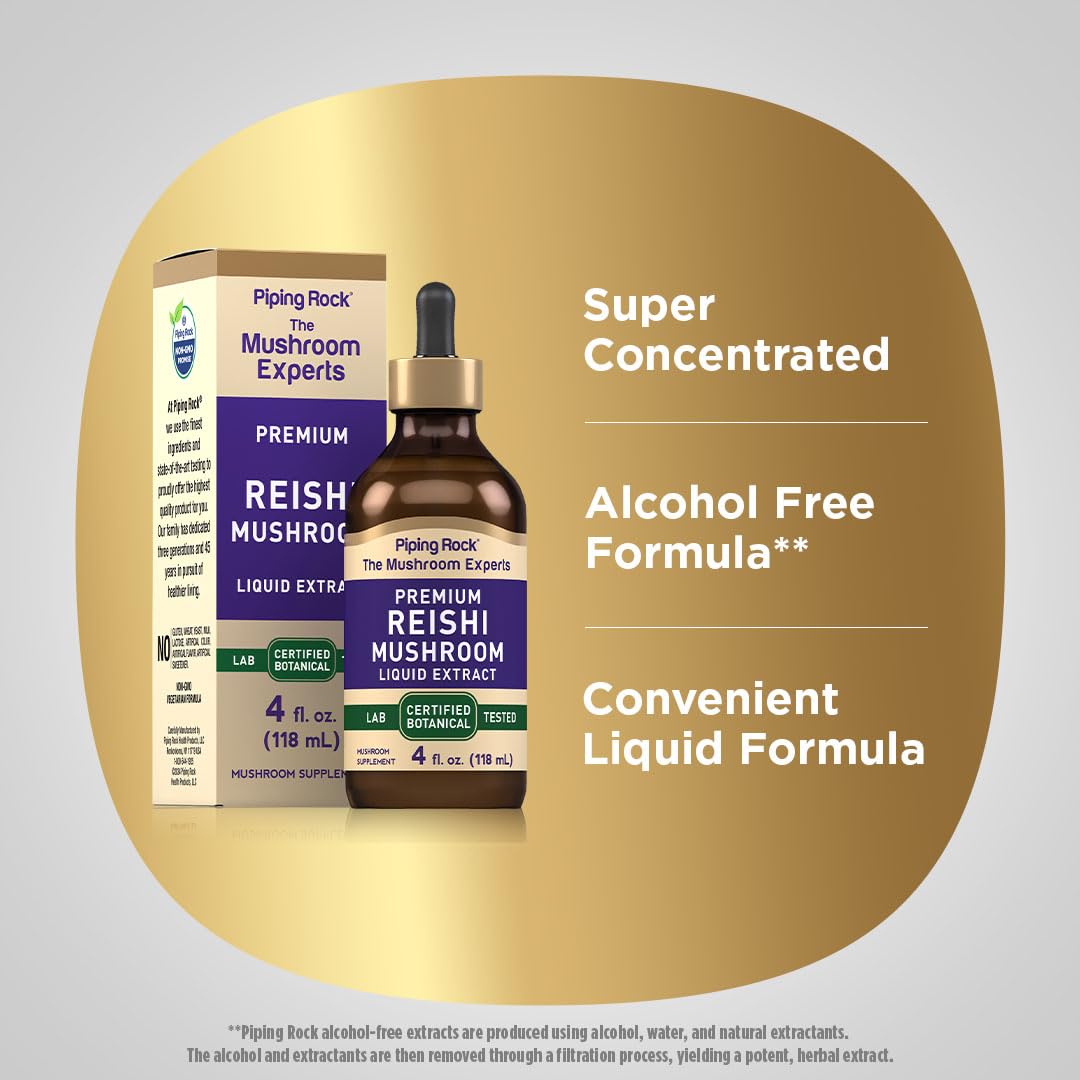 Piping Rock Super Concentrated Mushroom Liquid Supplement with measuring cap