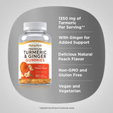 Piping Rock Turmeric and Ginger Gummies on a wooden table