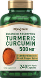 Piping Rock Turmeric Capsules bottle front view