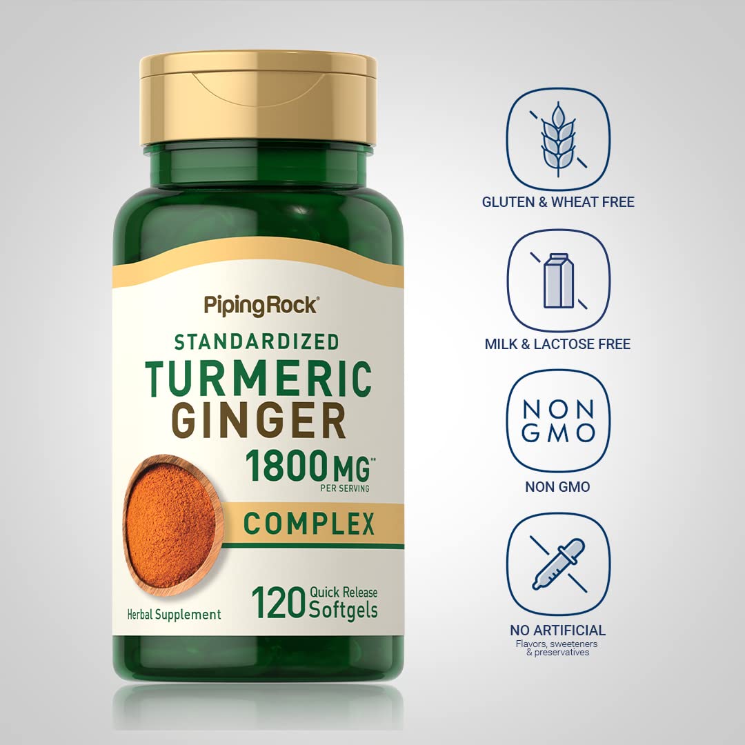 Piping Rock Turmeric Supplement back view with ingredient list