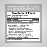 Piping Rock Turmeric Supplement side view showing capsule count