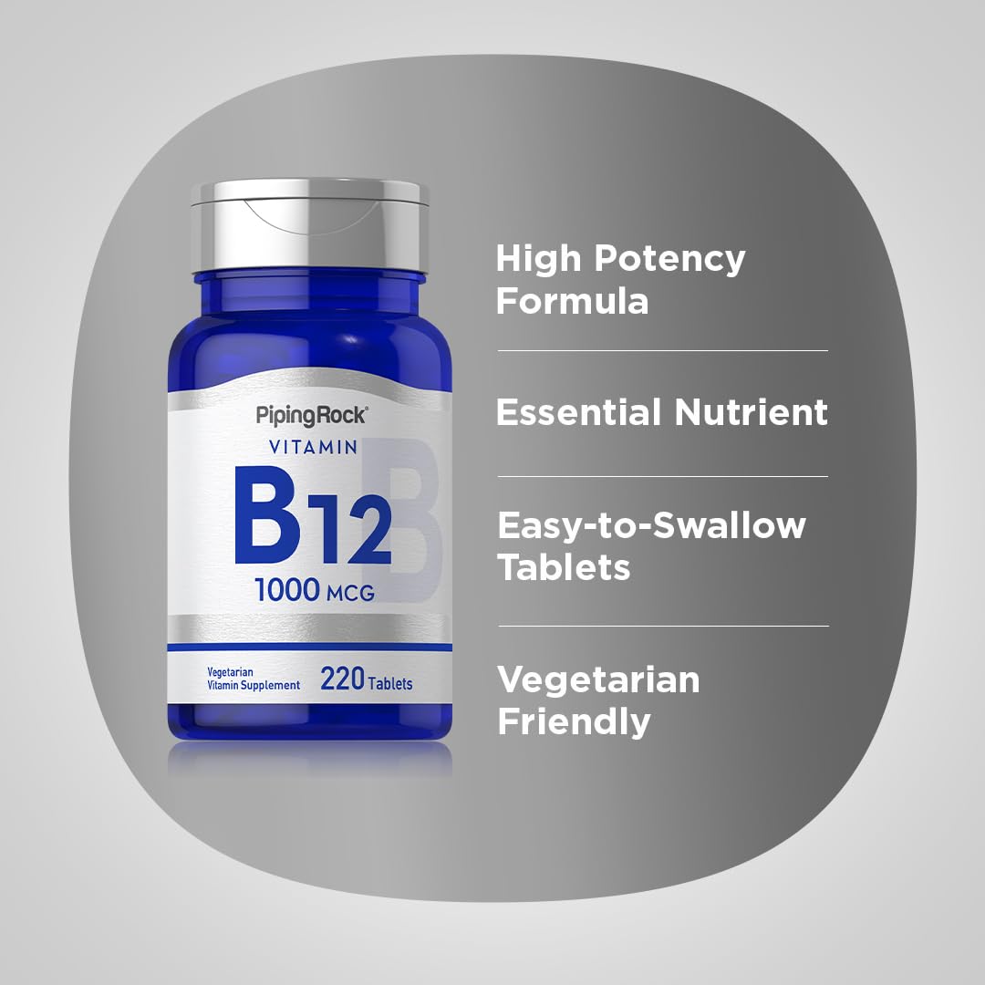 Piping Rock Vitamin B12 1000mcg bottle with label