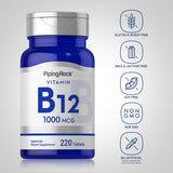 Piping Rock Vitamin B12 1000mcg vegetarian tablets close-up