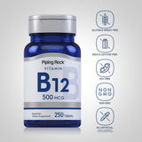 Piping Rock Vitamin B12 500mcg back view of packaging